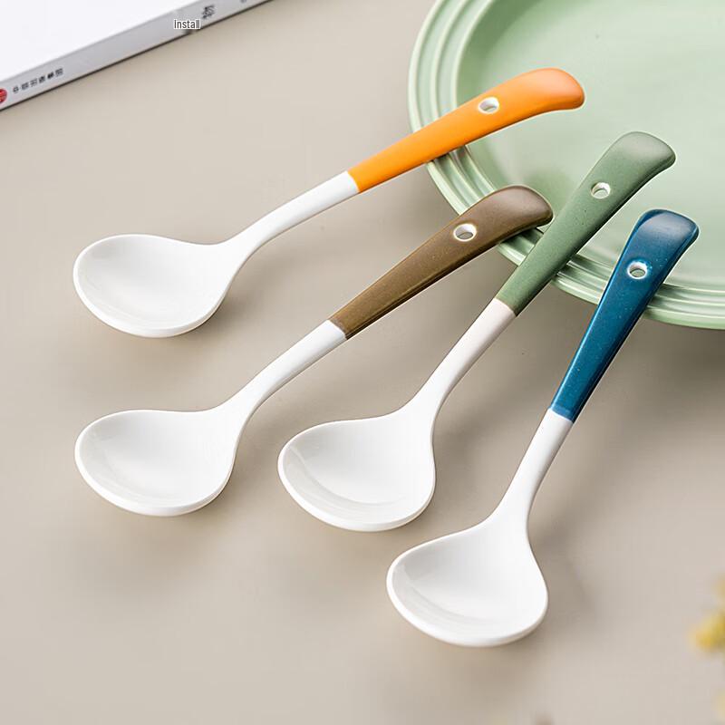 Onlycook Ceramic Serving Spoon with Hanging Hole