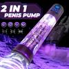 Electric Penis Pump Waterproof Vacuum Pump for Men, 4 Smart Modes + 3 Suction Levels, Auto Masturbation Device with 2 Sleeves, Adult Sex Toy