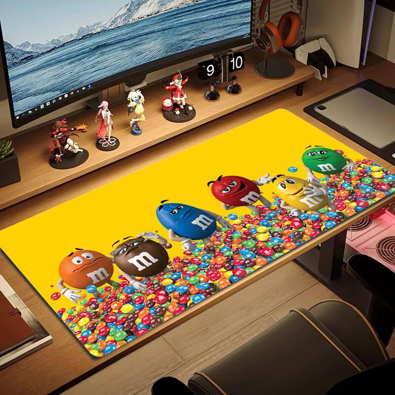 M&m Color Mouse Pad Large Gaming Table Cushion Non-slip Laptop Tablet Big Mousepad XXL Mat Mini PC Playmat With Lock edge