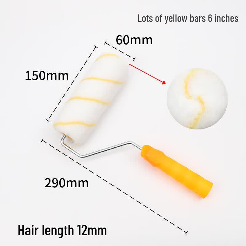 Moufou Large Handle Yellow Stripe Paint Roller Brush