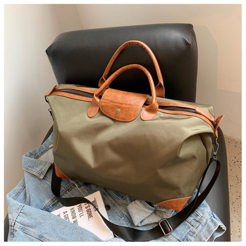 Mode Farbblock Kurztrip Reisetasche Bequemes Nylon Große Kapazität Gepäcktasche Leichte Schwimm-Fitness-Tasche Schlichte Alltags-Ausgehhandtaschen