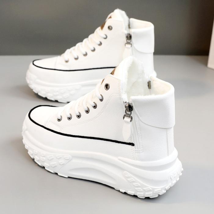 Winter Ladies Shoes New Solid Color Snow Boots Versatile Casual Fashion Cotton Shoes Women's Velvet Sneakers