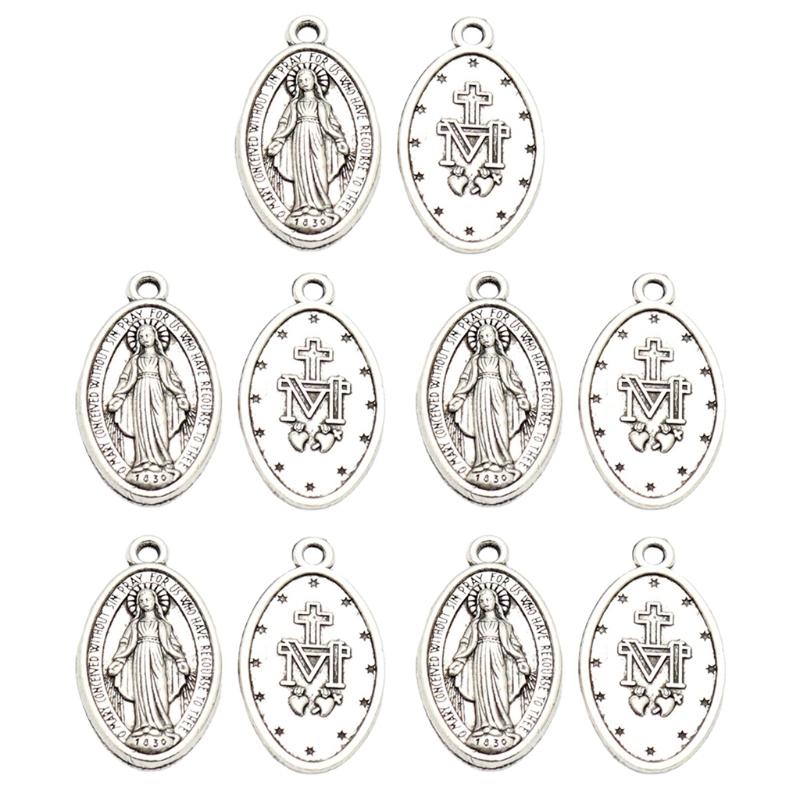 10 Pezzi Collana Medaglia di San Benedetto per Protezione Gioielli Apparizione di Maria di Fátima Double Sided Regalo Cristiano Decorat