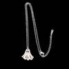 Stainless Steel Halloween Ghost Pendant Necklace - Cute Cartoon Clavicle Chain Jewelry Accessory