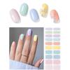 Autocolante pentru unghii UV Gel Semi-Uscate Color-Blocking (Pachet de 20) - Artă pentru unghii Full Cover, Rezistentă la Apă, Moale, de Lungă Durată