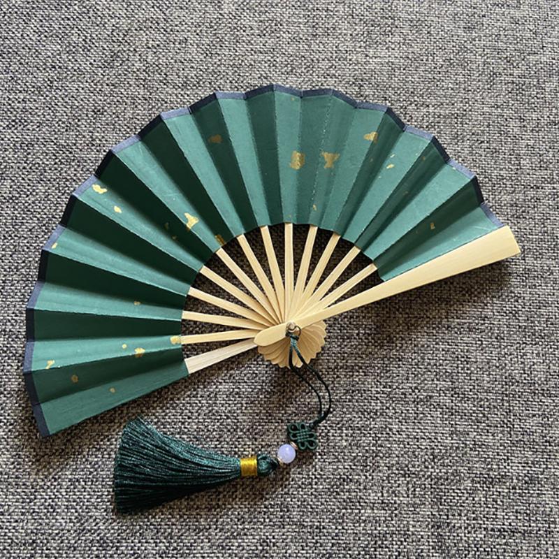 

13/16cm Mini Chinese Folding Bamboo Fan Blank Hand Paper Fans Antique Tassel Bamboo Handle Hand Party Decor Ornaments Gift 13cm