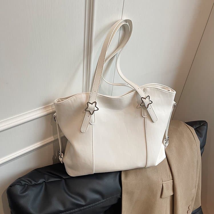 Side drawstring minimalist commuter single-shoulder bag