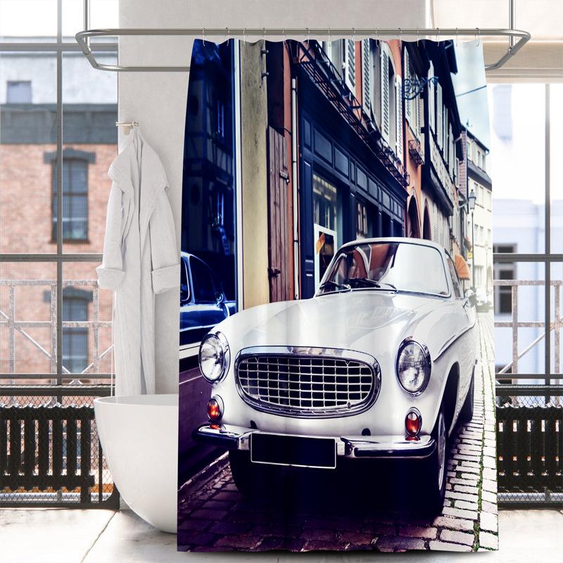 Bathroom Thickened Waterproof Curtain Mildew Proof Shower Curtain Shower Partition Curtain Shower Curtain Bathroom Curtain Free Perforation