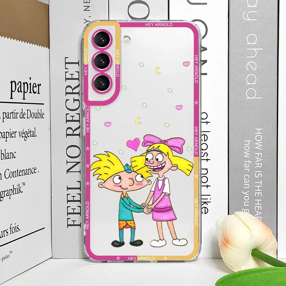 Hey A_Arnolds Helga Cartoon Handyhülle für Samsung Galaxy S22 S23 S24 S20 Plus Ultra S21 FE S25 5G Transparent Weiche Hülle Fundas