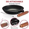 YOSUKATA 10 1/4-inch Carbon Steel Frying Pan ? Non-Toxic Pre-Seasoned Skillet with Removable Wooden Handle ? Coating-Free Wok-Style Pan for Gas, Induc