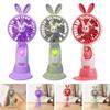 Mini Portable Fan Lightweight USB Rechargeable Cooling Fan Cute Bunny Handheld Fan for Indoor Outdoor Travel Home Party Office