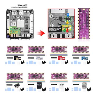 Pico Boot Board Dual-Core SD2SP2 Adapter Kartenleser 264KB ARM 16MB IPL Ersatz Modchip für Spielkonsole für Raspberry Pi