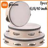 1/3 pièces Tambourin en bois 6/8/10 pouces Tambour à main Clochettes Instrument d'éducation musicale Percussion Cadeau pour Mariages Jeu Église Fête