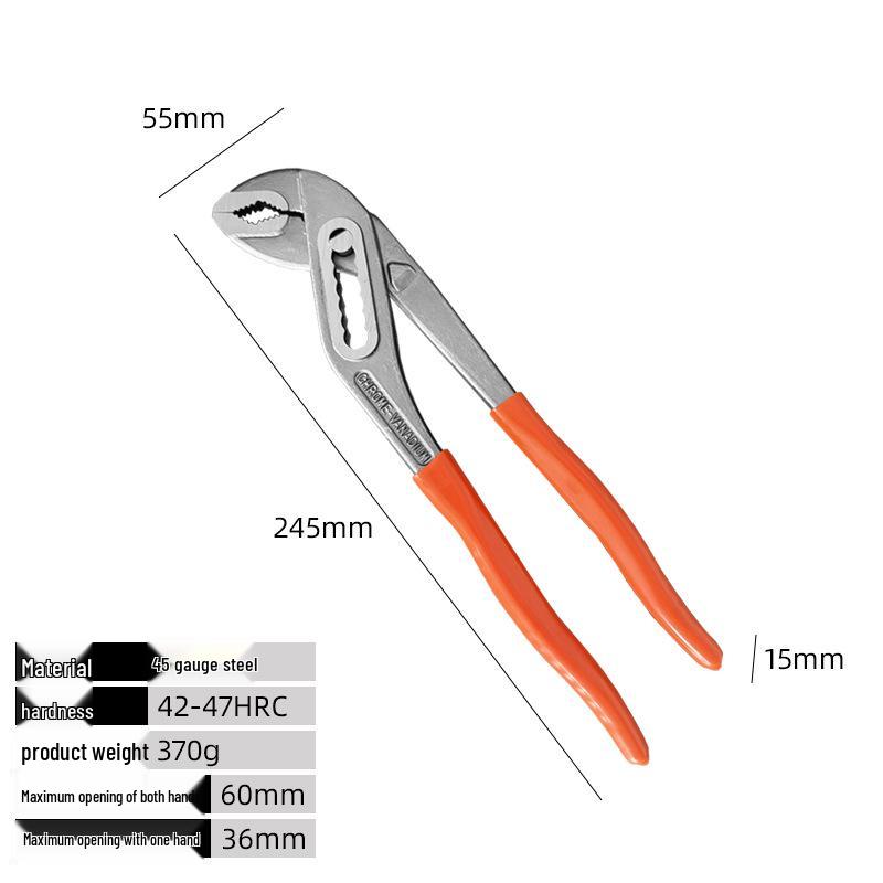 D3 Model Water Pump Pliers, Large Opening, High Carbon Steel, Quick Wrench for Cutting Steel Wire
