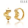 18K Triple Hexagon Line One-Touch Earrings EL18EE037