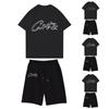 Children's Casual Jogging Set Paired With Short Sleeved Shorts Two-piece Set