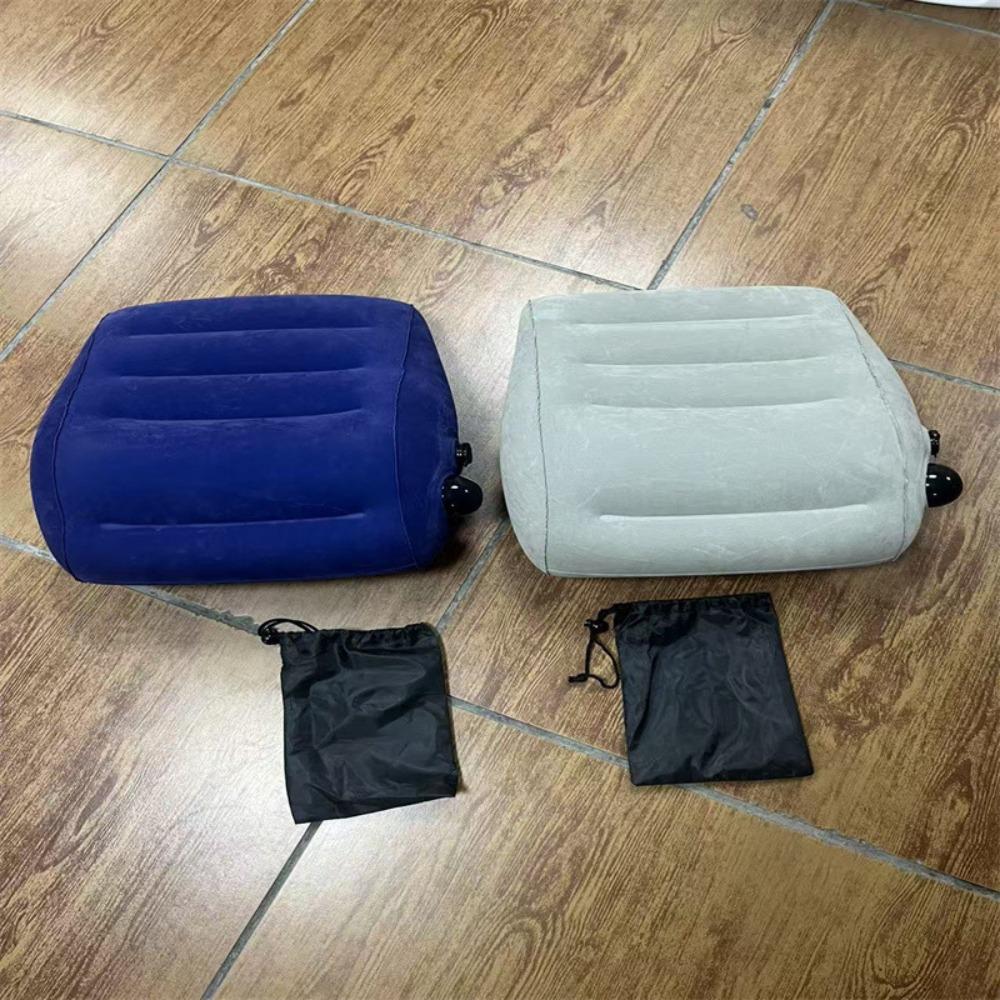 PVC Liner Inflatable Lumbar Pillow Soft Flocking Air Waist Support Lumbar Back Pad Road Travel