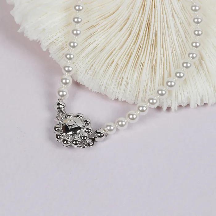 [Magnetic One-Touch] Valerie Bracelet_4mm Pearl