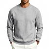 Autumn Winter Men Solid Color Crew Neck Sweatshirt Long Sleeve Loose Casual Daily Outdoor Pullover Sweatwear