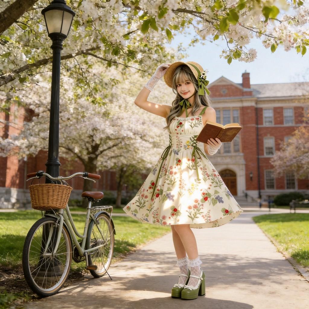 1950s Audrey Hepburn Style French Dress With Floral Print For Casual Daily Wear