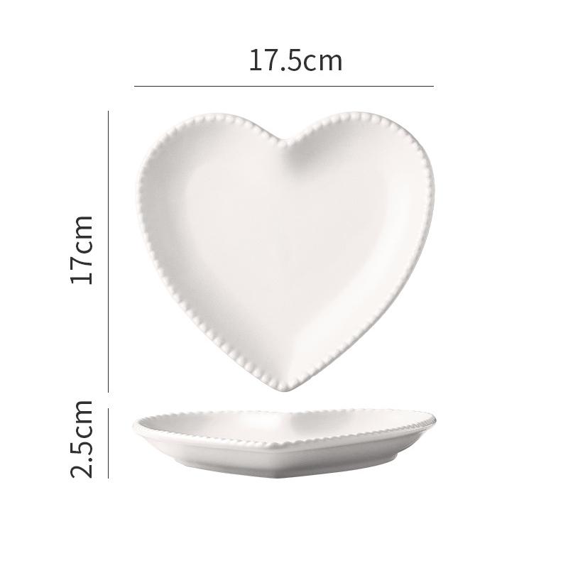 

Креативна керамічна тарілка у формі серця Одноколірна тарілка для торта Десертна тарілка Фруктова тарілка Спеціальний посуд для молекулярної кухні