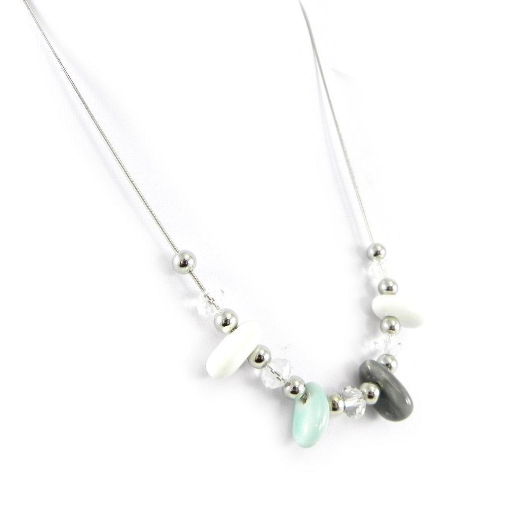 Les Trésors De Lily [H3029] - Collier 'Minéralia' vert gris