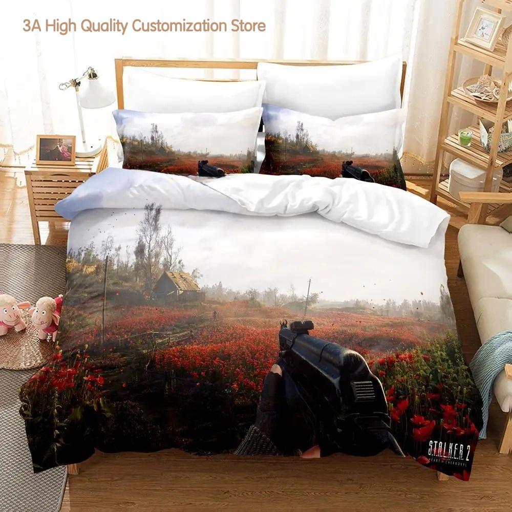 

Comforter Game S.T.A.L.K.E.R. 2 Heart Of Chernobyl Bedding Set Cartoon Anime Three-Piece Set Adult Boys Bedroom s Comforter (quilt)-EU Single(135*200cm)3pcs