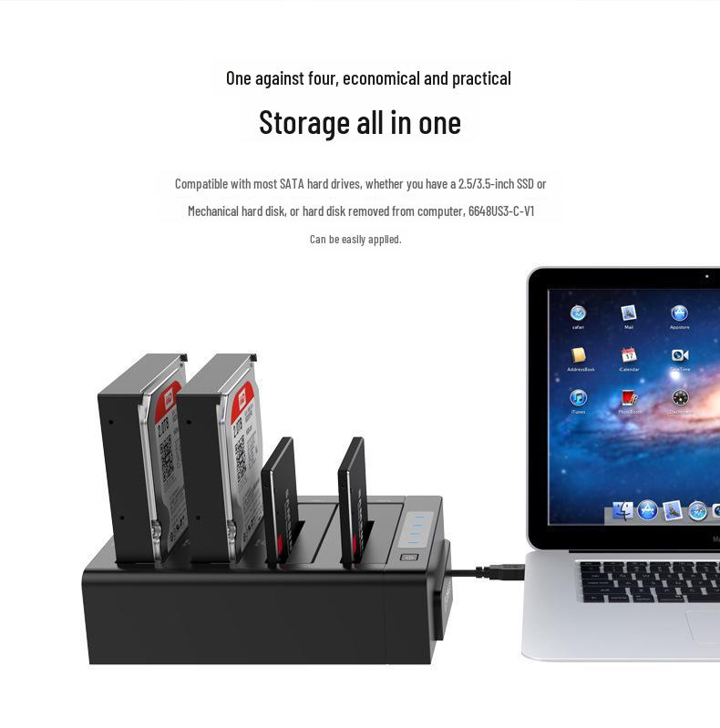ORICO 6648US3-C Stacja dokująca USB 3.0 z czterema slotami na HDD z funkcją klonowania offline 1-do-3