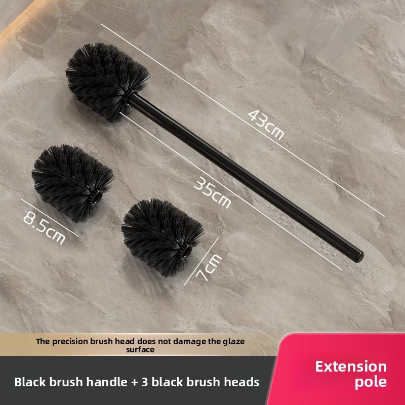 Stainless Steel Toilet Brush Bathroom WC Black Kitchen Cleaning Brush Silver Toilet Brush Scrubber Bathroom Cleaning Supplies