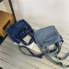 Washed denim bag, new Japanese literary and retro original style oblique span bag ins casual cloth bag