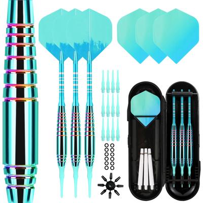 Lavishio Professional Soft Tip Dart Set 12 Plastic Dart Dart Shafts Blue 19g, Tips, Flights, Included,
