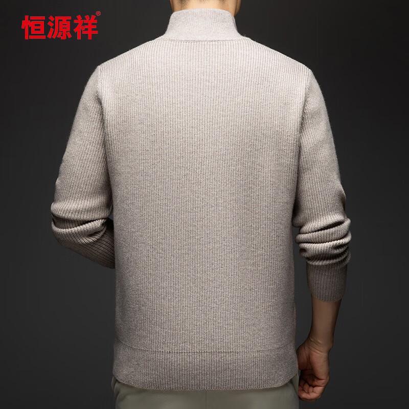 Hengyuanxiang Men's Thickened Turtleneck Zipper Knit Sweater