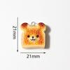 10Pcs Heart Bear Cat Animal Toast Bread Shape Charms Resin Claws Food Pendant For DIY Earring Necklace Keychain Jewelry Making