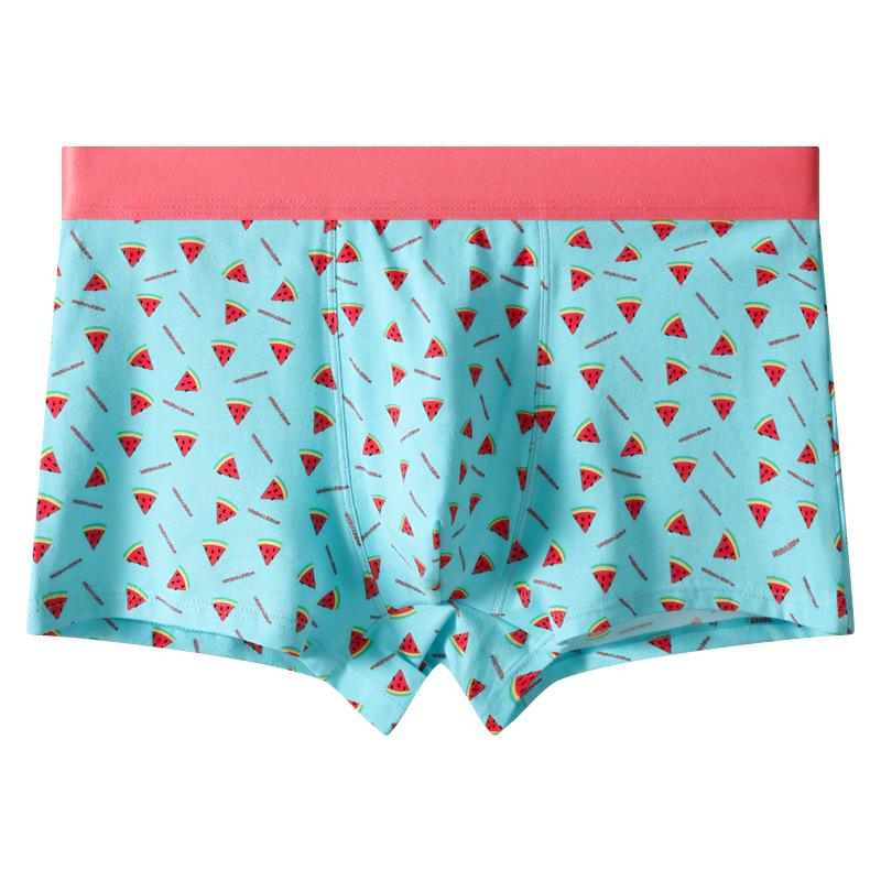 

Мужские дышащие хлопковые боксеры-брифы: Удобная, бесшовная и стильная коллекция с принтами Large синий