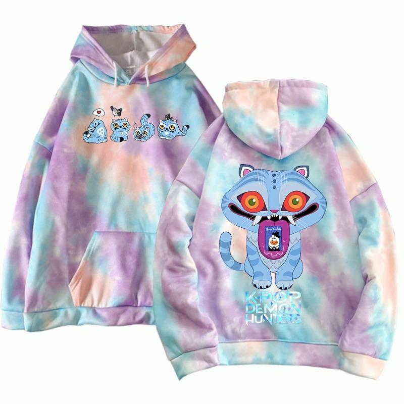 Anime Kpop Cazador de Demonios Moda Sudadera con Capucha para Mujer Sudadera Anime Harajuku Jersey Tops para Niños Ropa de Calle