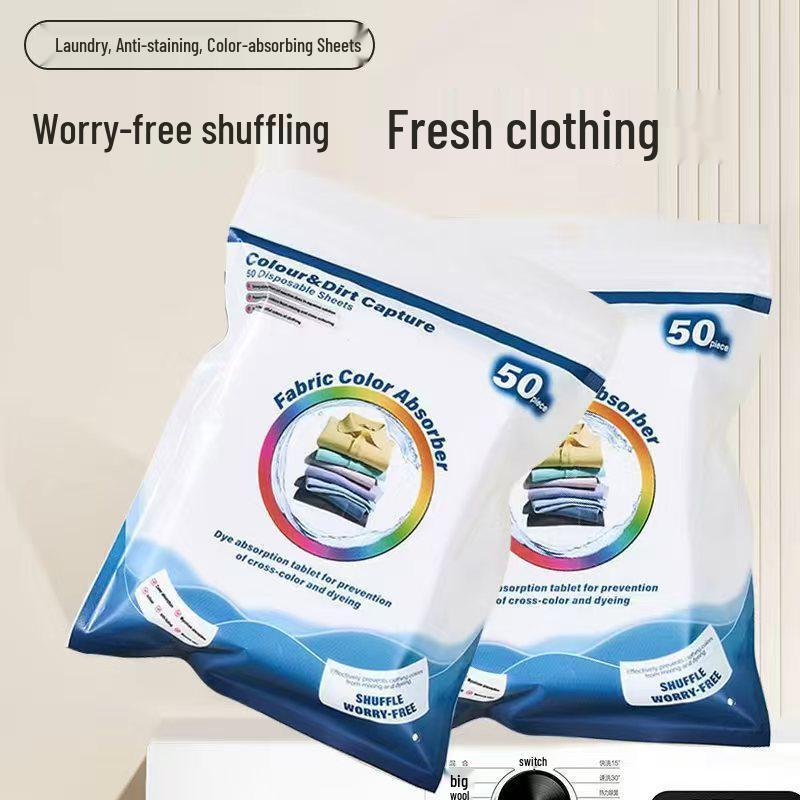 Color Absorbing Anti-Bleed Laundry Sheets for Washing Machines (Non-Dyeing)