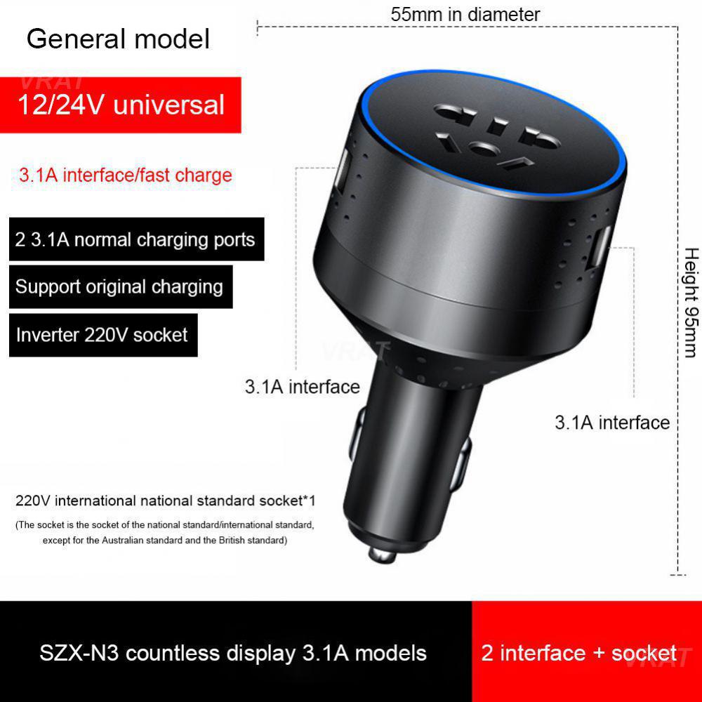 Inverters Car Charger 12/24V To 110/220V PD Type-C QC3.0 USB Socket Car Charging Adapter Car Power Converter Car Accessories