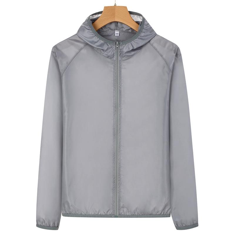 Summer Men's Sun Protection Clothing Lightweight Breathable Ice Silk Hooded Quick Dry Jacket Outdoor Anti-ultraviolet Skin Coat