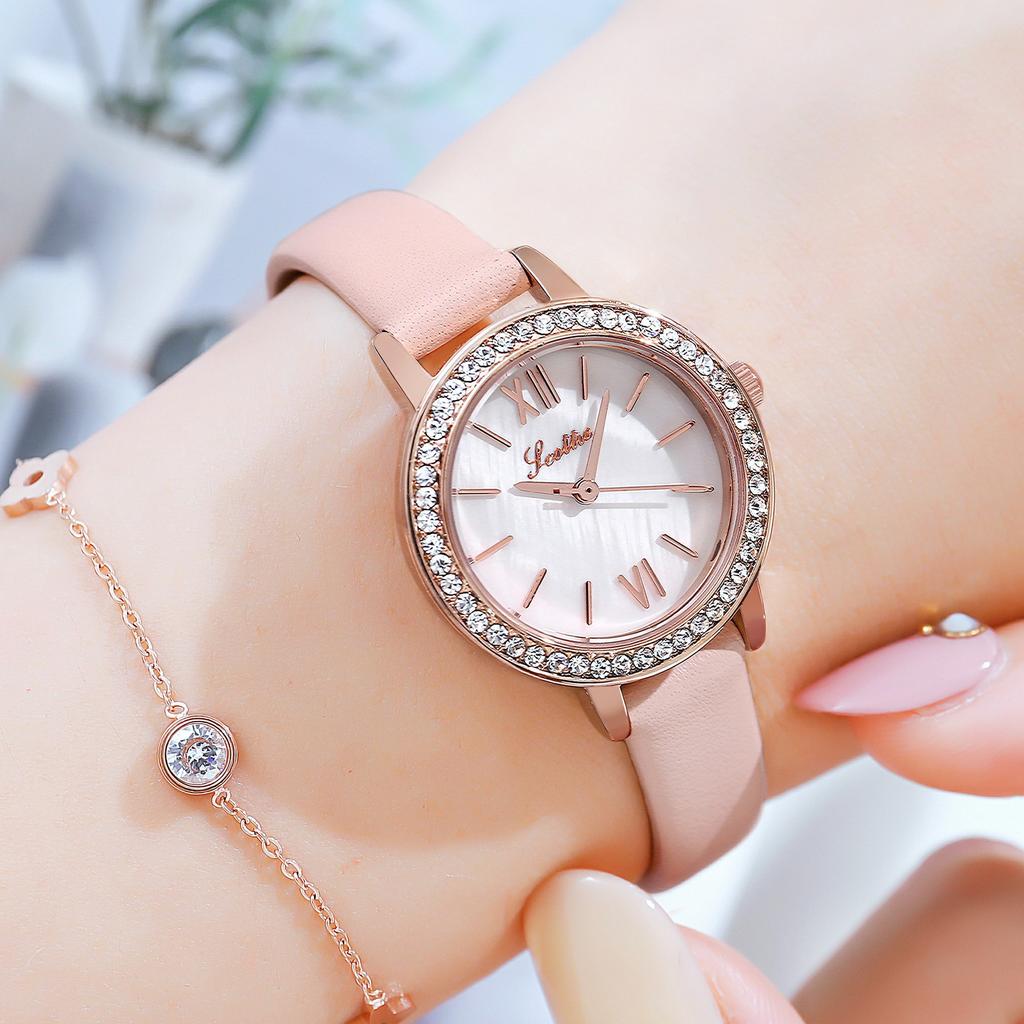 Retro Small Dial Niche Women'S Watch Small Green Watch Waterproof Leather Strap Watch Women