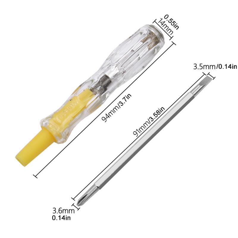 3Pcs AC100-500V Electrical Voltage Tester Pen Double-Headed Screwdriver Detector Removable Phillips Flat-head Screwdriver Tools
