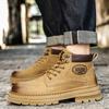 Bottes de style rétro britannique Martin bottes de désert automne et hiver nouvelles légères et confortables cuir extérieur décontracté grandes bottes jaunes
