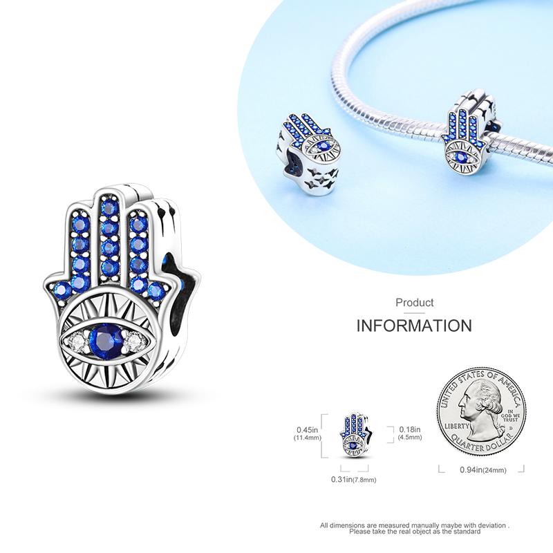 Copper Blue Eyes And Palm Charms Crucifixion Beads Women Girlfriends Jewelry Gift