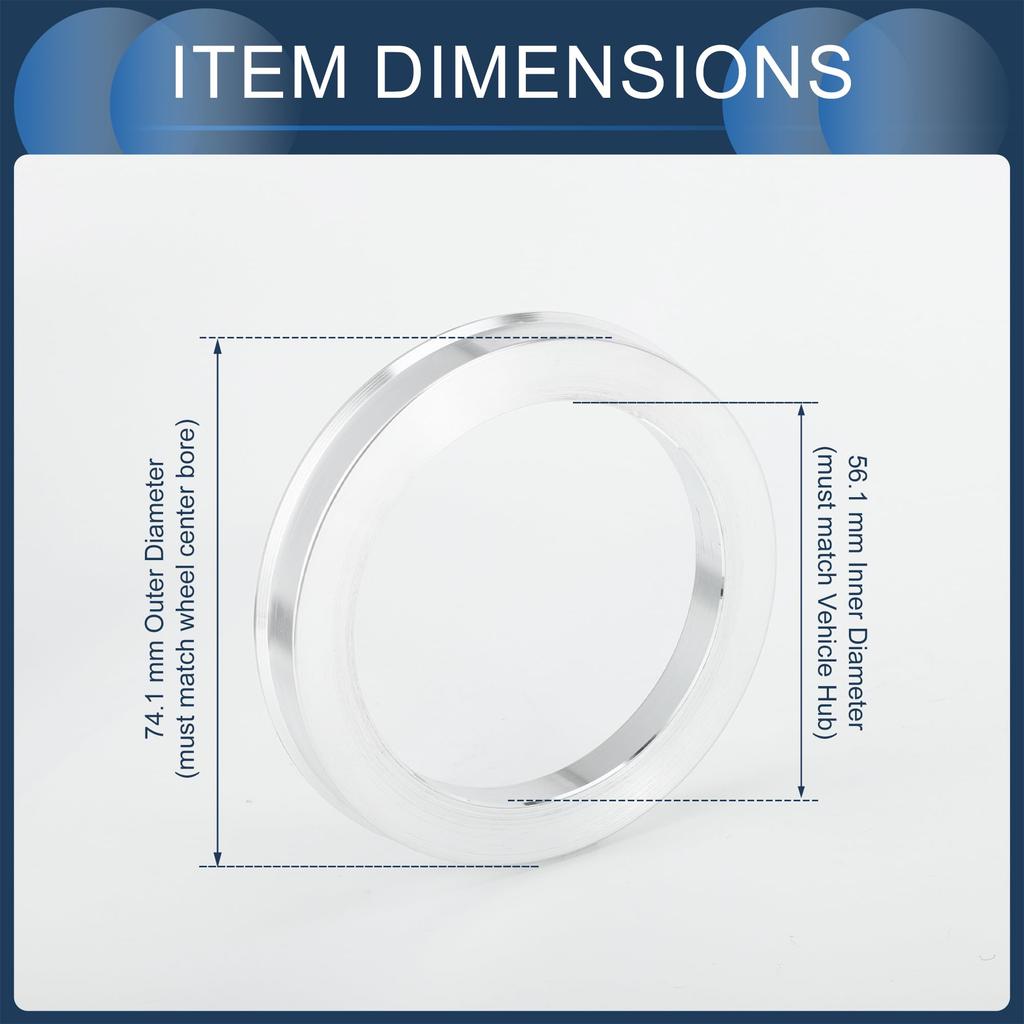 INFINAUTO Hub Centric Ring 56.1mm Inner Diameter To 74.1mm Outer