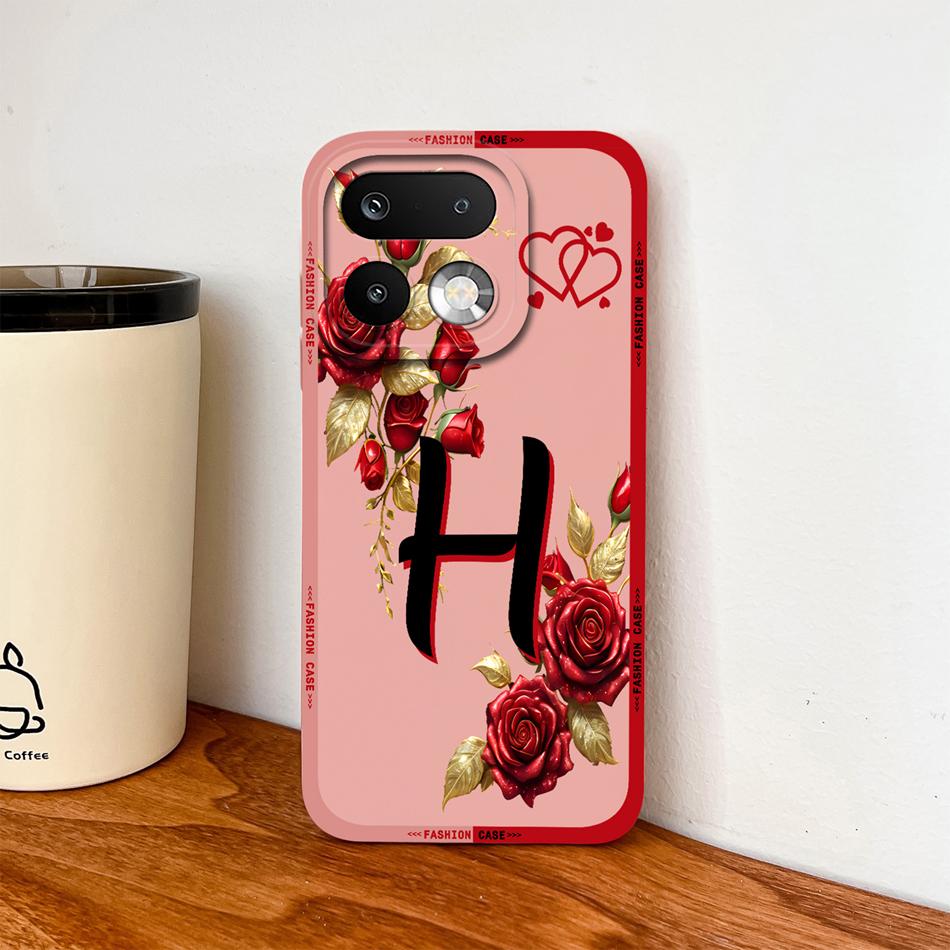 Phone Case For Realme 16 Pro Plus 5G Pretty Rose Letter Lightweight Funda For Realme 16Pro+ Anti Drop Soft Liquid Silicone Shell