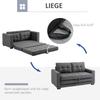 Sleeper Sofa Folding Sofa 2-Seater Fabric Sofa Sofa Bed Sofa with Sleep Function Sofa Set Linen-Touch Rubberwood Gray 147.5 x 75 x 85 cm