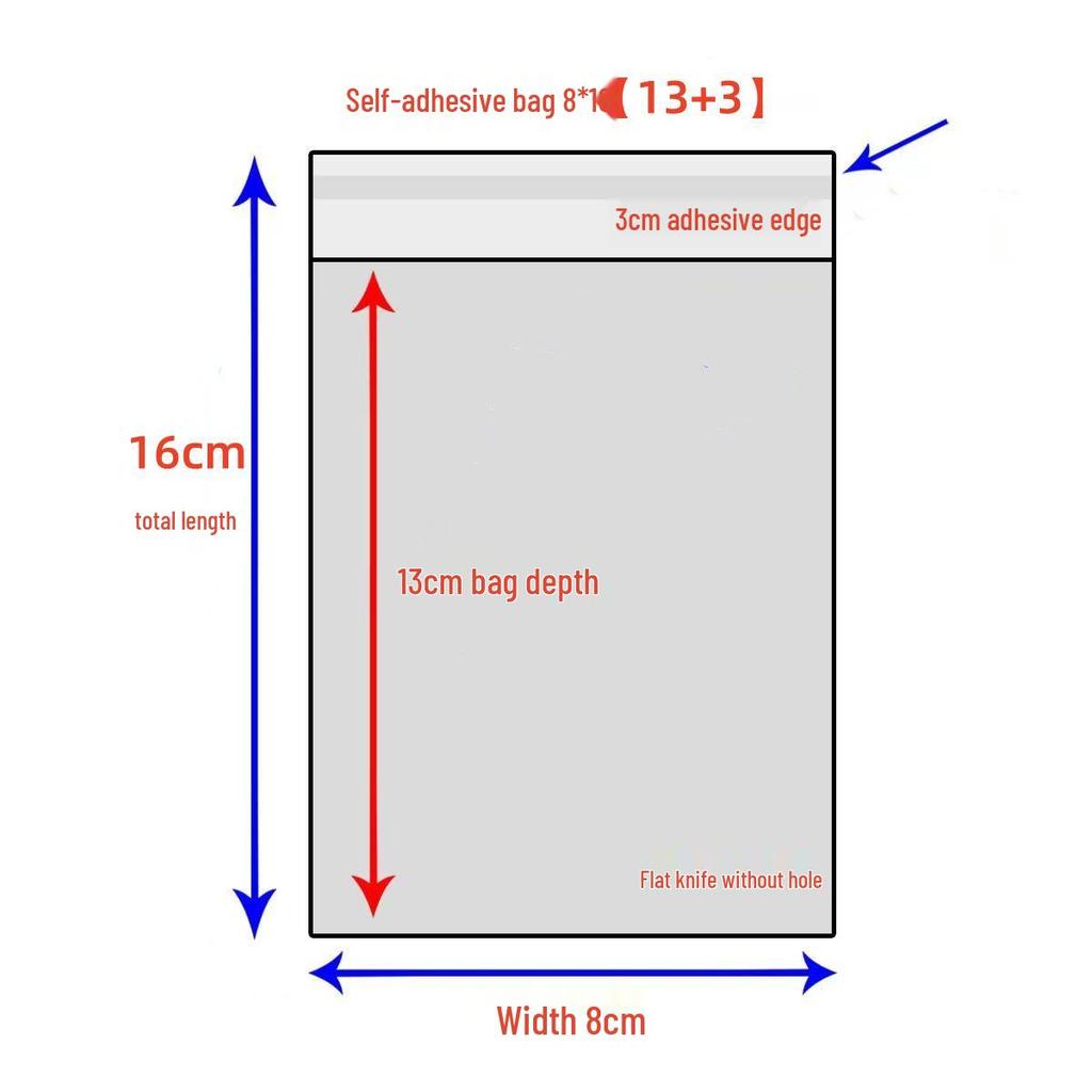 Width 8 In Self-Adhesive Transparent Packaging OPP Bag
