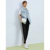 Home Spring and Summer Counter G Brother's Side Stitching White Stripe Elastic Waist Drawstring Closed Casual Pants Women Clothes Cropped Pants