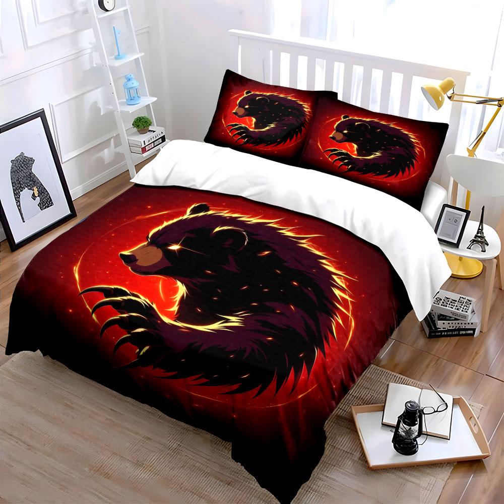 Fiery bear claw design. Bedding sets Duvet cover sets Duvet covers Pillowcases(1*Duvet Cover 2*Pillowcases without duvet insert)