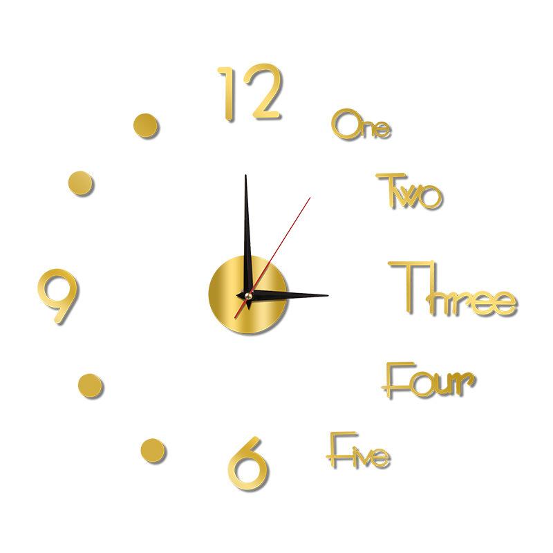 Creative Luminous Wall Clock Living Room Diy Wall Sticker Clock Silent Acrylic Clock