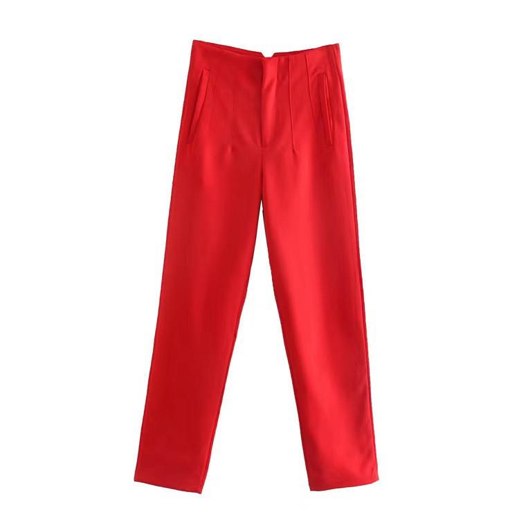 Women's Slim Fit Ruched Straight-Leg Formal Pants
